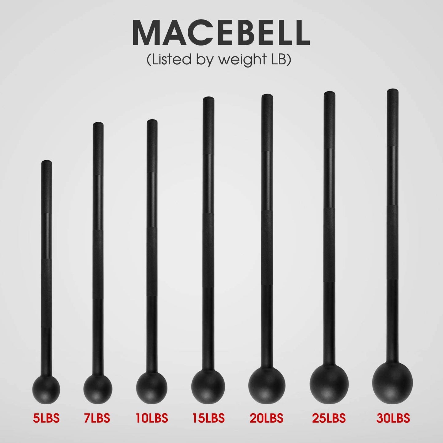 Steel Mace Bell for Strength Training - Support Full Body, Muscles, Shoulder, Grips & Forearms Workouts to Rehabilitation, Stretching 5, 7, 10, 15, 20, 25, 30Lb for Woman & Man.