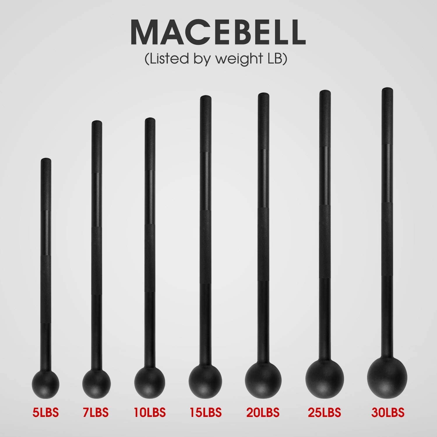 Steel Mace Bell for Strength Training - Support Full Body, Muscles, Shoulder, Grips & Forearms Workouts to Rehabilitation, Stretching 5, 7, 10, 15, 20, 25, 30Lb for Woman & Man.