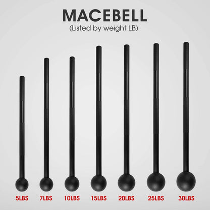 Steel Mace Bell for Strength Training - Support Full Body, Muscles, Shoulder, Grips & Forearms Workouts to Rehabilitation, Stretching 5, 7, 10, 15, 20, 25, 30Lb for Woman & Man.