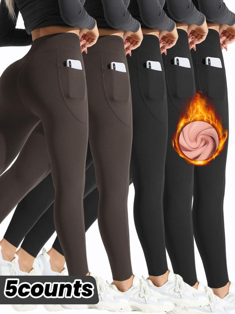 High waist thermal lined pants providing warmth and style for cold weather comfort