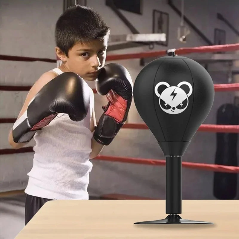 Stress relief exercise using a boxing speed ball enhances focus and agility for effective workout sessions.