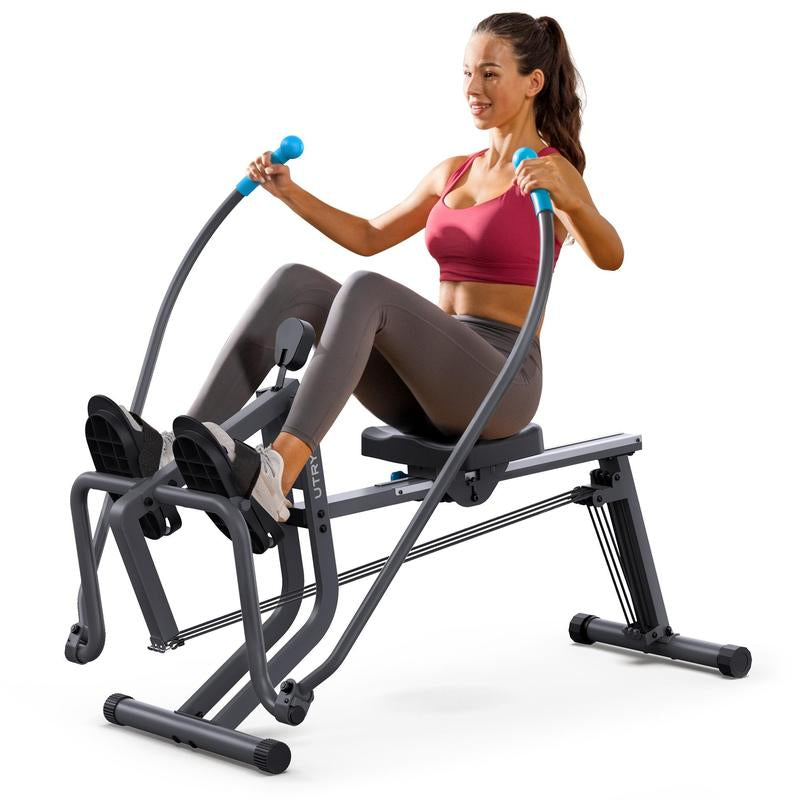 Advanced rowing machines and squat exercises for comprehensive fitness training and muscle strengthening