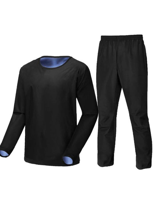 High-quality tracksuits designed for enhanced performance paired with a sauna suit for effective workout sessions