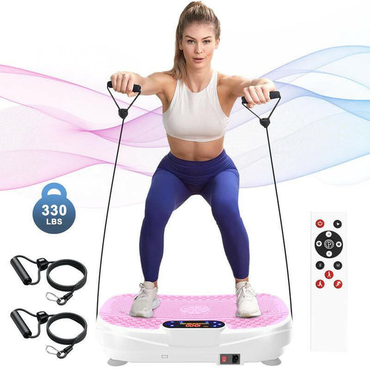 Workout session using a vibration plate to enhance fitness and muscle toning effectively.