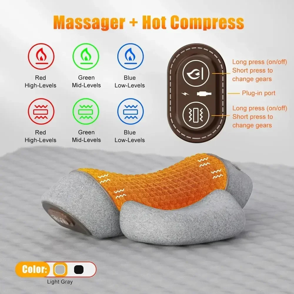 Electric massager and memory foam pillow for enhanced comfort and relaxation