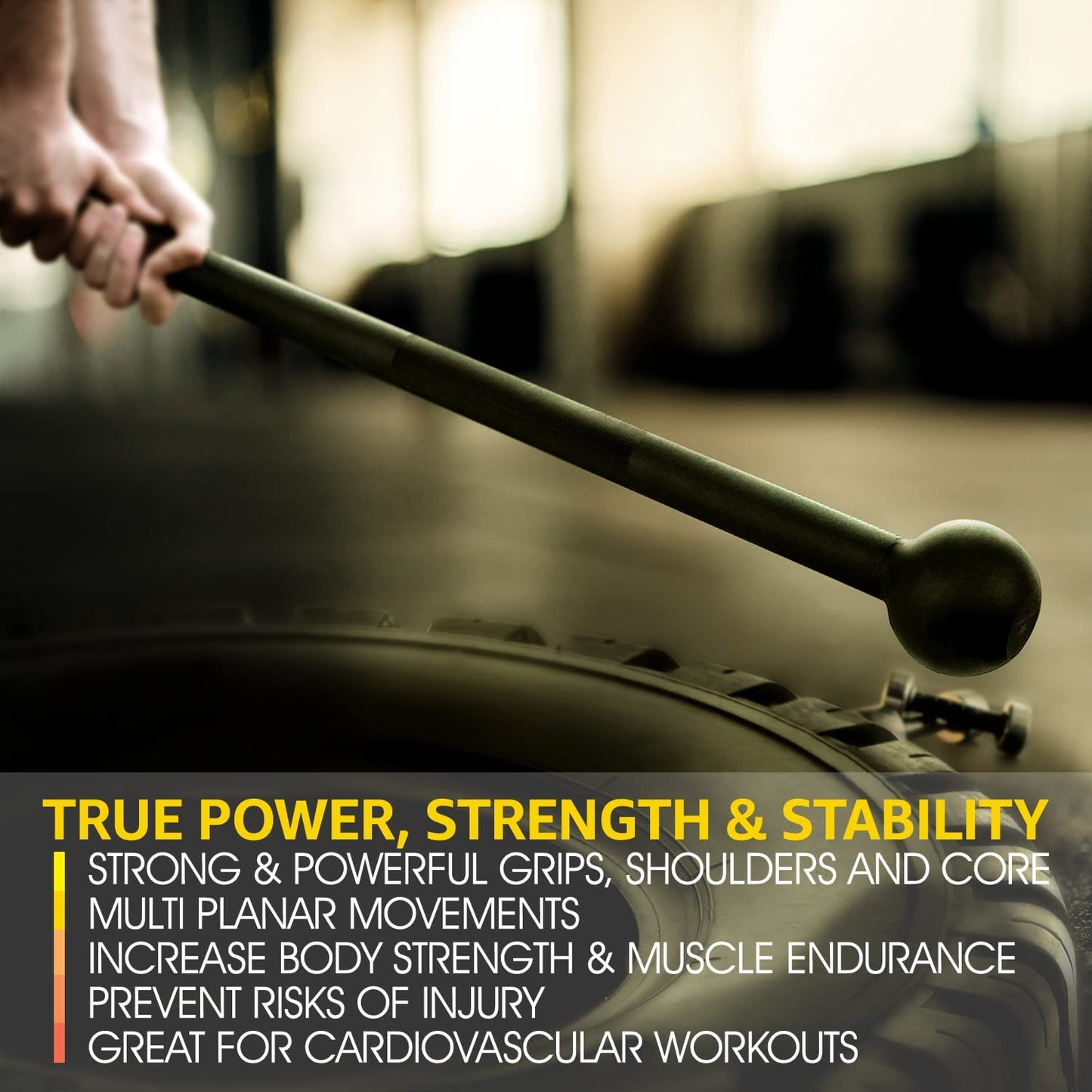 Steel Mace Bell for Strength Training - Support Full Body, Muscles, Shoulder, Grips & Forearms Workouts to Rehabilitation, Stretching 5, 7, 10, 15, 20, 25, 30Lb for Woman & Man.