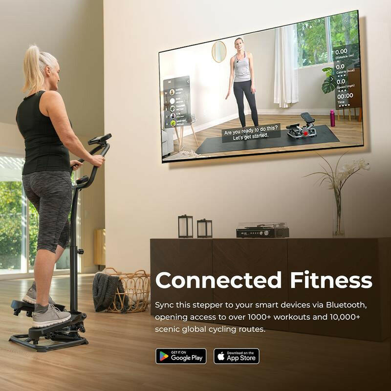 Twist stair stepper equipped with LCD monitor for effective cardiovascular exercise and performance tracking