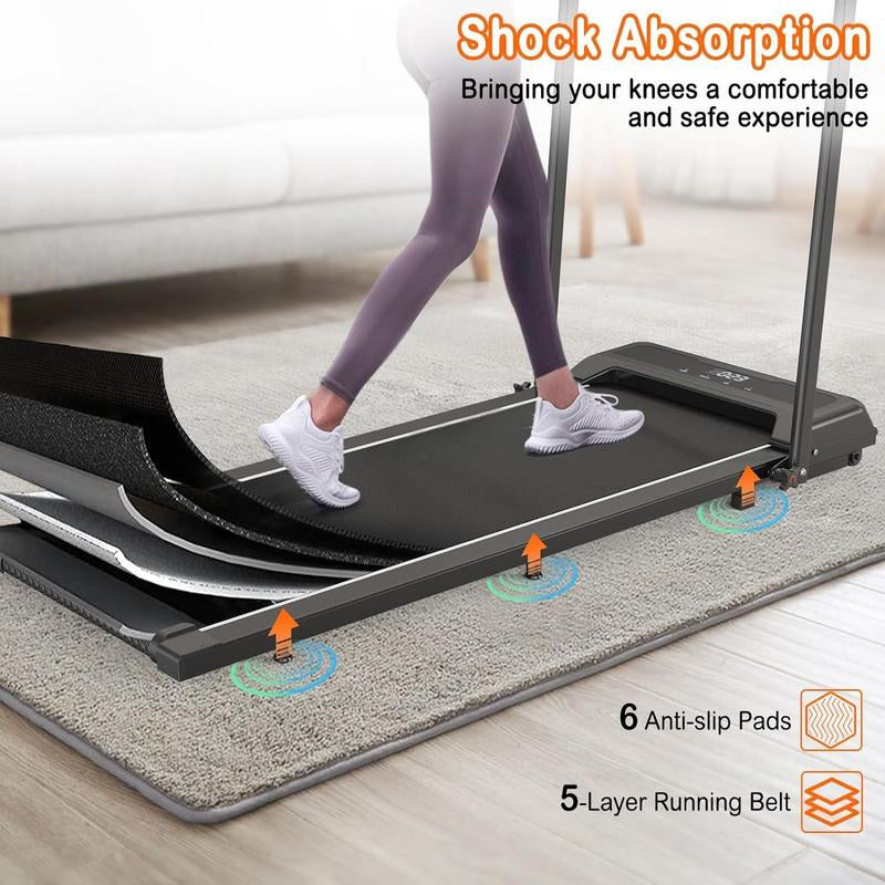 Portable treadmill for efficient home workouts, combining convenience and advanced fitness technology.