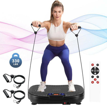 Workout session using a vibration plate to enhance fitness and muscle toning effectively.