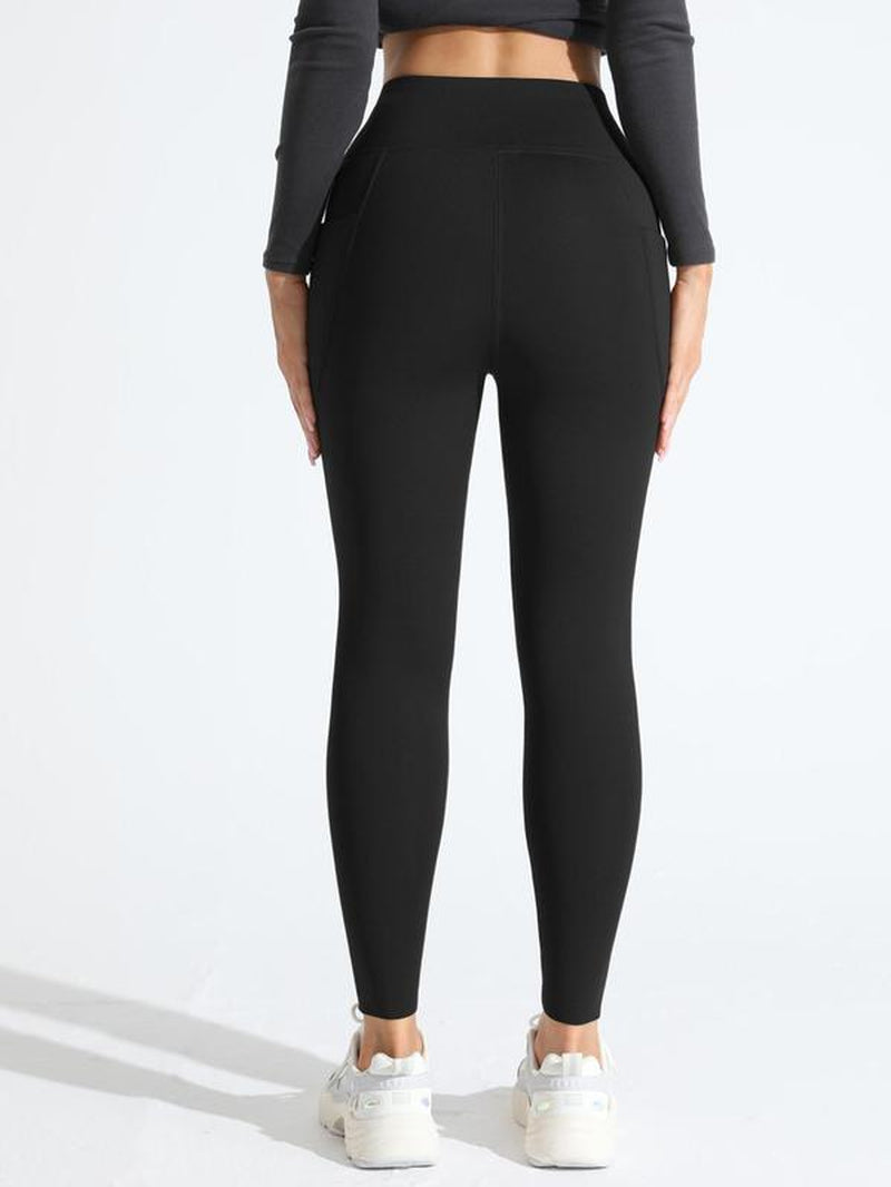 High waist thermal lined pants providing warmth and style for cold weather comfort