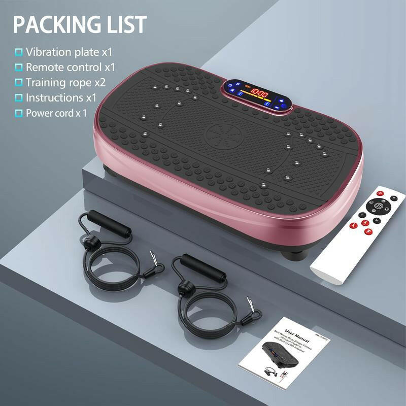 Workout session using a vibration plate to enhance fitness and muscle toning effectively.