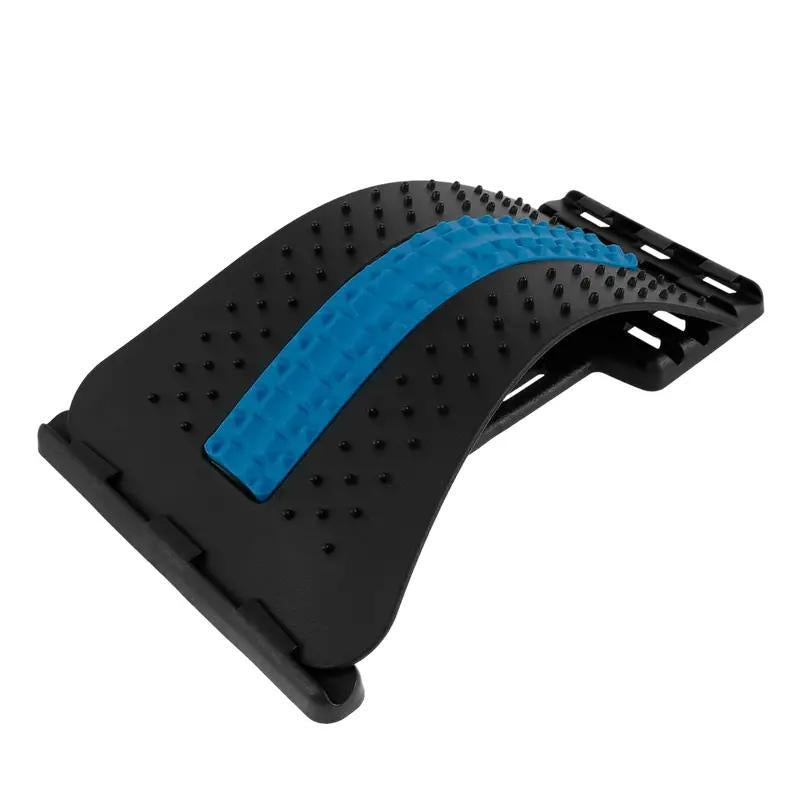 Post exercise relief using an ergonomic back stretcher for enhanced spinal flexibility and muscle recovery