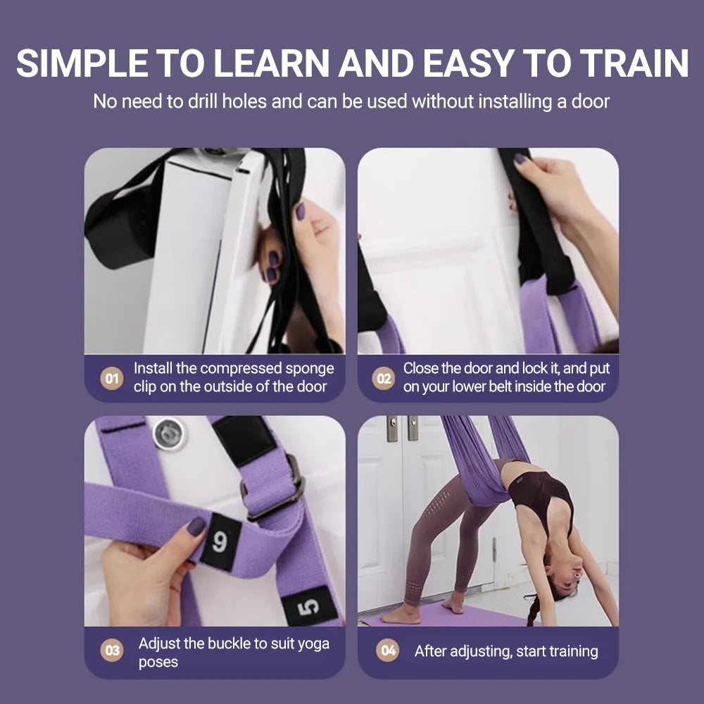 Aerial Yoga Strap Pull Rope Hammock Trainer.