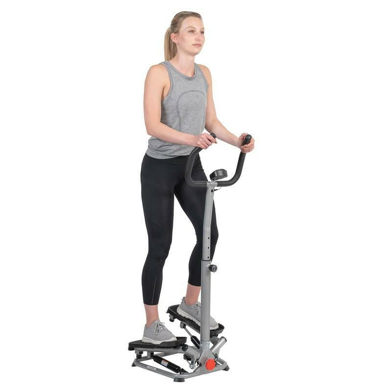 Twist stair stepper equipped with LCD monitor for effective cardiovascular exercise and performance tracking