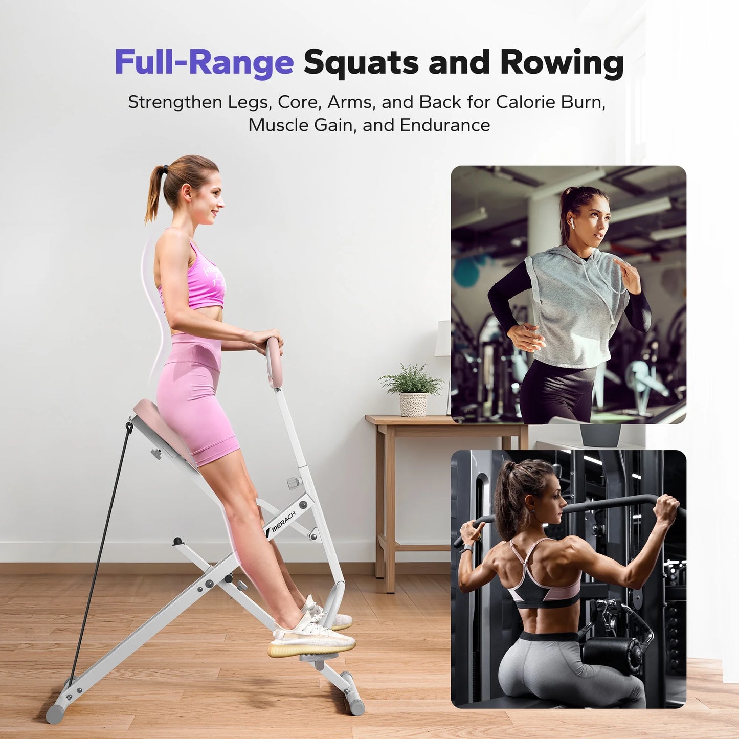 Adjustable Squat Trainer with Triple Resistance Bands for Total Lower Body Strength.