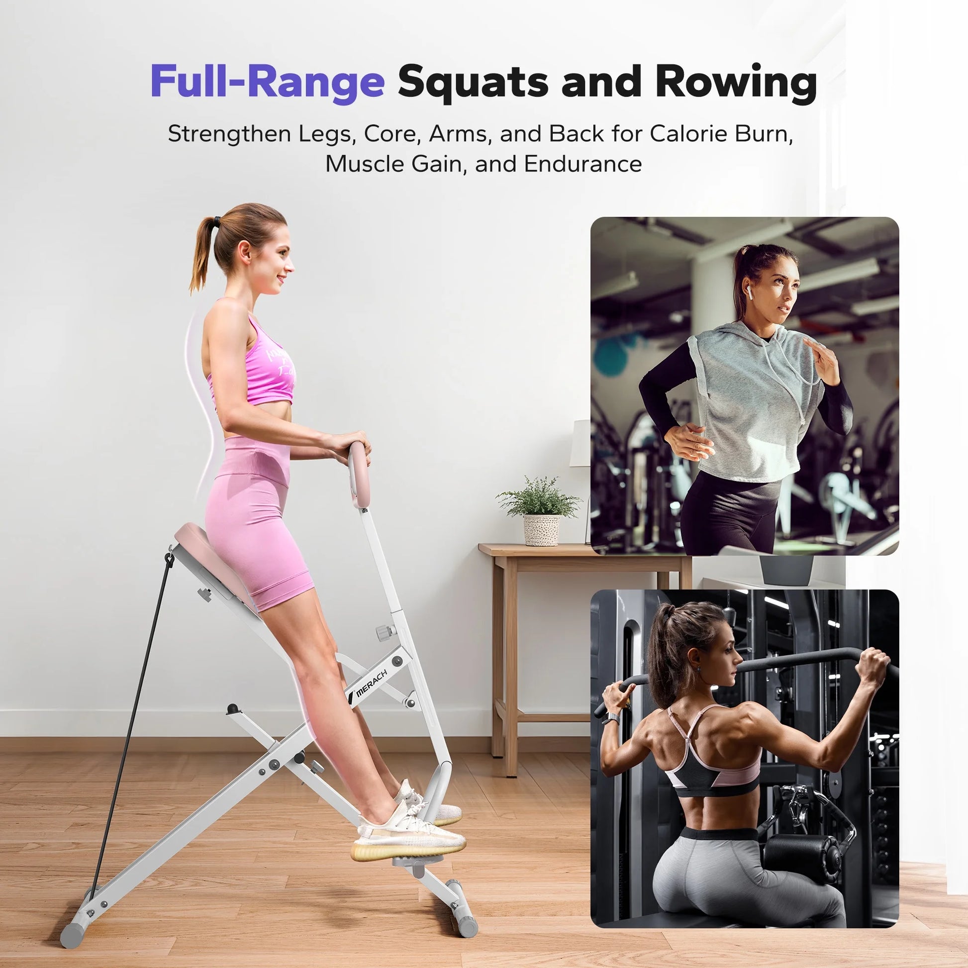 Adjustable Squat Trainer with Triple Resistance Bands for Total Lower Body Strength.
