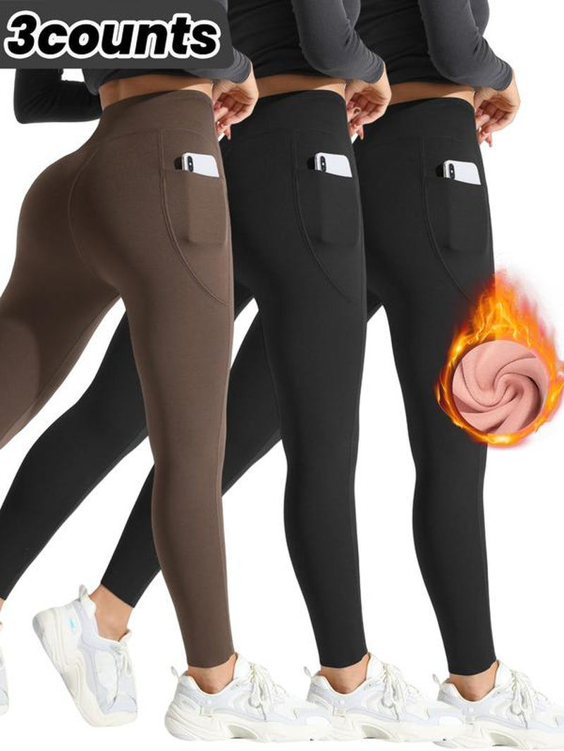 High waist thermal lined pants providing warmth and style for cold weather comfort