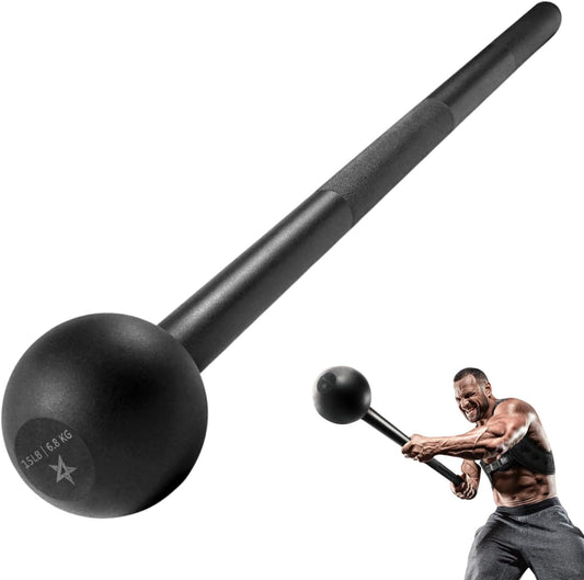 Steel Mace Bell for Strength Training - Support Full Body, Muscles, Shoulder, Grips & Forearms Workouts to Rehabilitation, Stretching 5, 7, 10, 15, 20, 25, 30Lb for Woman & Man.