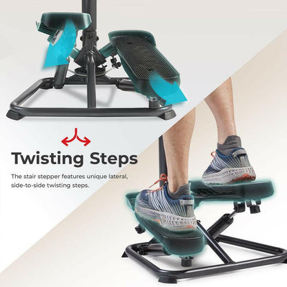Twist stair stepper equipped with LCD monitor for effective cardiovascular exercise and performance tracking