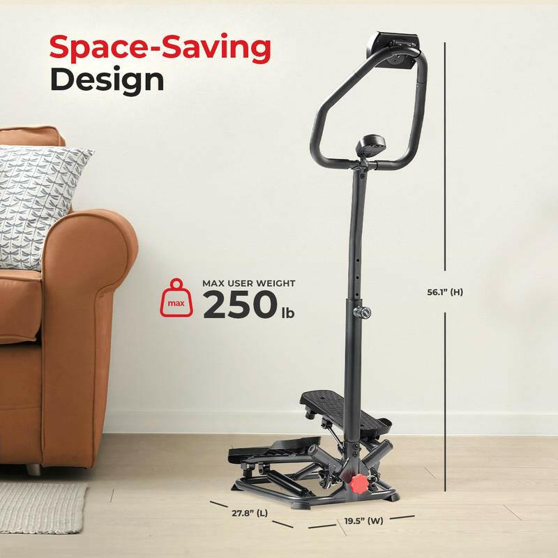 Twist stair stepper equipped with LCD monitor for effective cardiovascular exercise and performance tracking