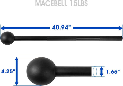 Steel Mace Bell for Strength Training - Support Full Body, Muscles, Shoulder, Grips & Forearms Workouts to Rehabilitation, Stretching 5, 7, 10, 15, 20, 25, 30Lb for Woman & Man.