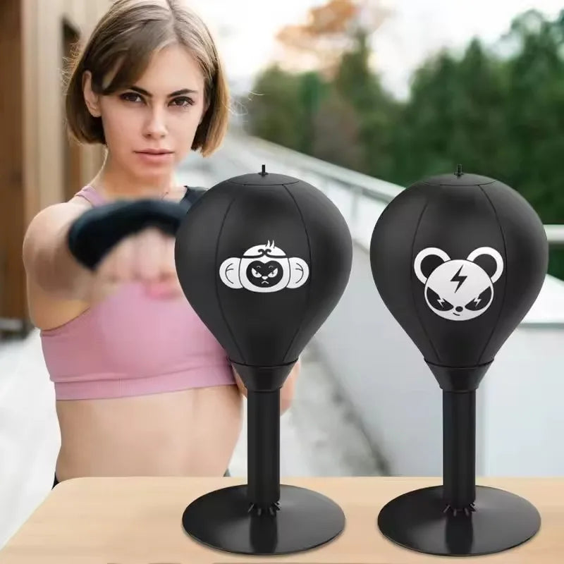Stress relief exercise using a boxing speed ball enhances focus and agility for effective workout sessions.