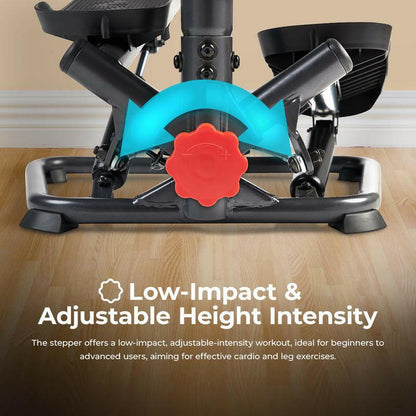 Twist stair stepper equipped with LCD monitor for effective cardiovascular exercise and performance tracking