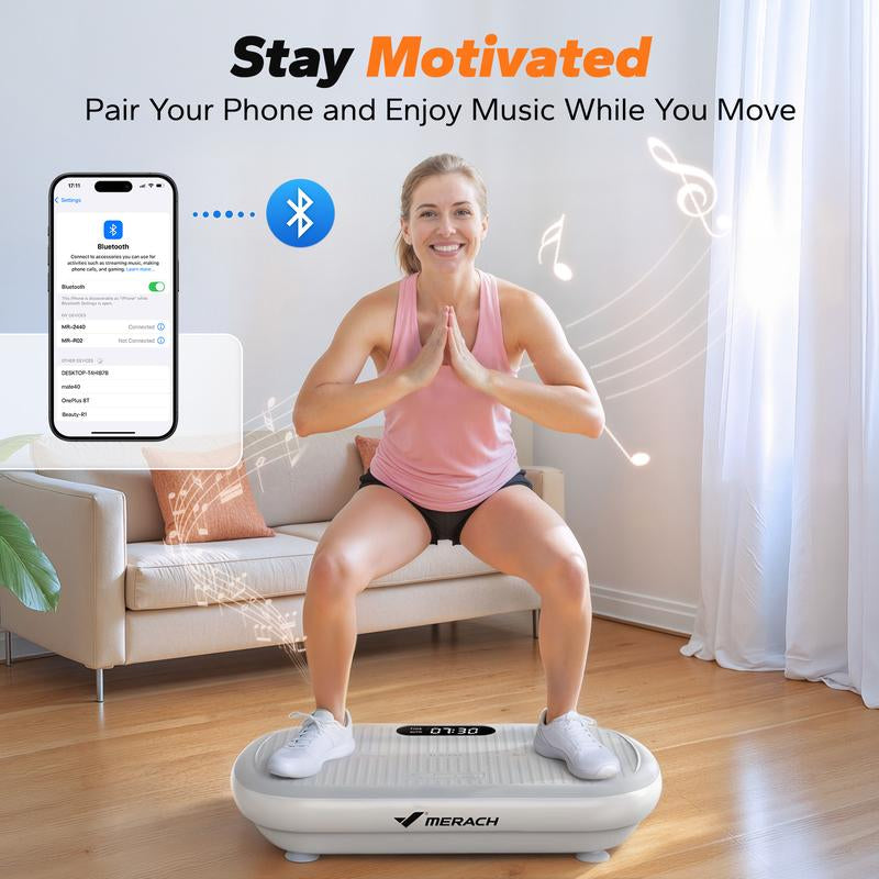 Vibration plate with Bluetooth control for enhanced workout flexibility and seamless user experience