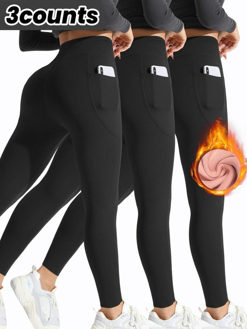 High waist thermal lined pants providing warmth and style for cold weather comfort
