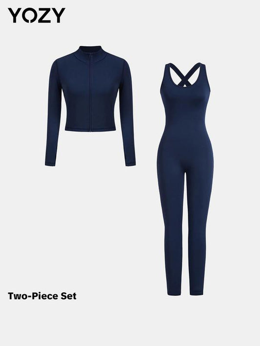 Stylish zip-up overalls perfect for casual and professional wear, combining comfort with contemporary fashion appeal.