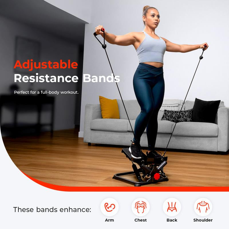 High-quality twist stair steppers paired with durable resistance bands for effective home workouts