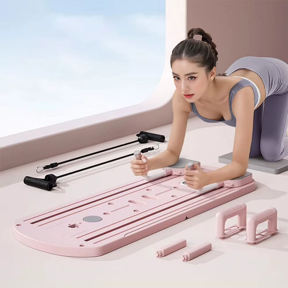 Core Sculptor demonstrating Pilates Powerboard exercises for enhanced strength and flexibility