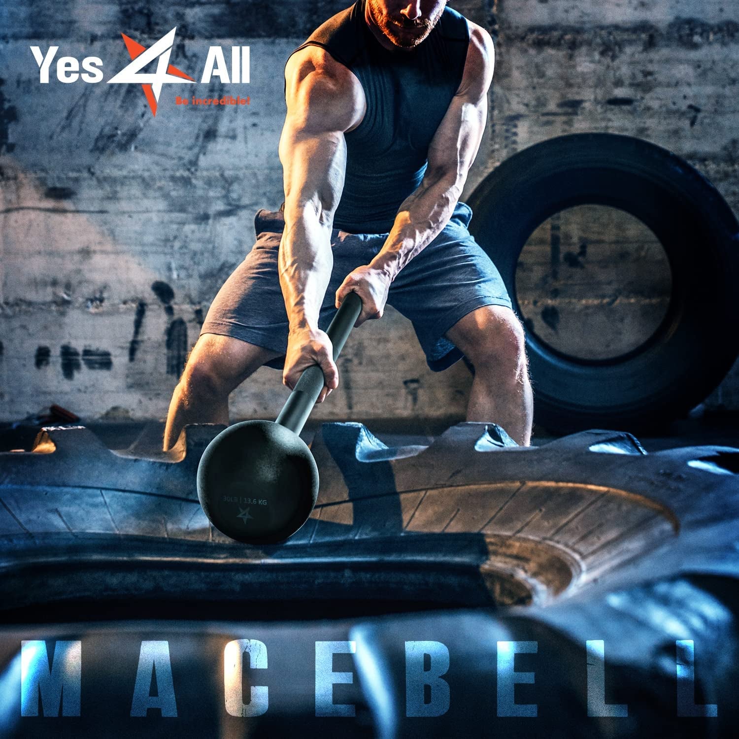 Steel Mace Bell for Strength Training - Support Full Body, Muscles, Shoulder, Grips & Forearms Workouts to Rehabilitation, Stretching 5, 7, 10, 15, 20, 25, 30Lb for Woman & Man.