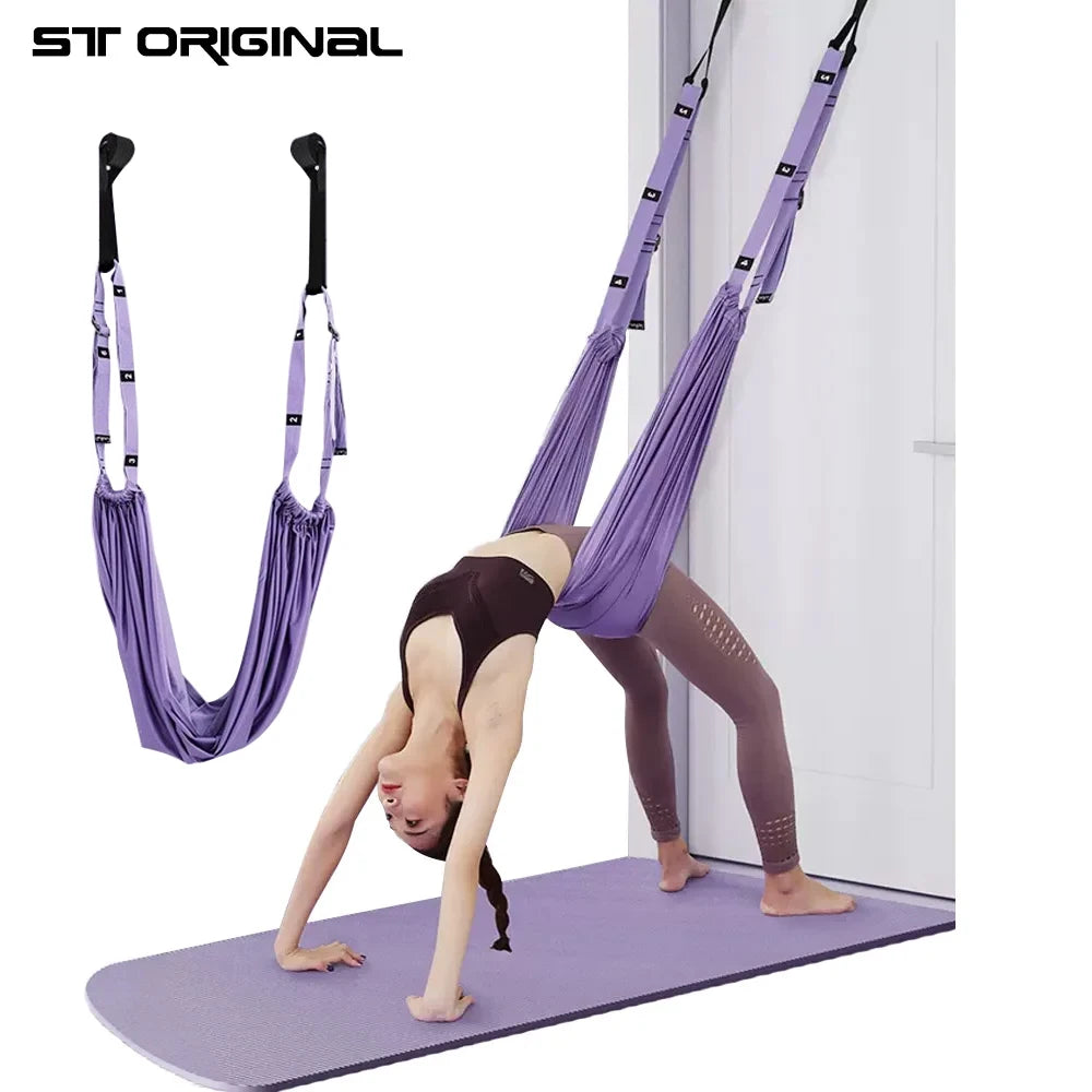 Aerial Yoga Strap Pull Rope Hammock Trainer.