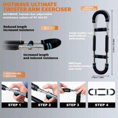 Adjustable resistance arm trainer enhancing upper body strength and muscle tone for effective fitness workouts.