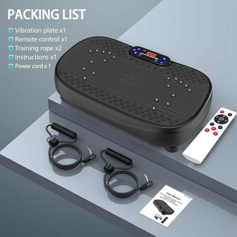 Workout session using a vibration plate to enhance fitness and muscle toning effectively.