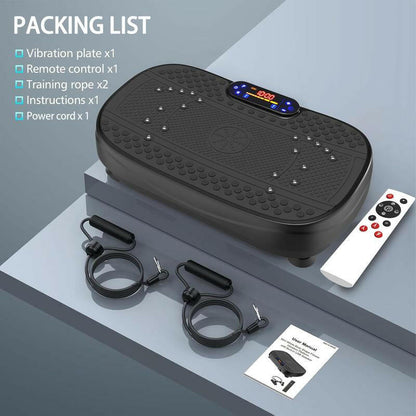 Workout session using a vibration plate to enhance fitness and muscle toning effectively.