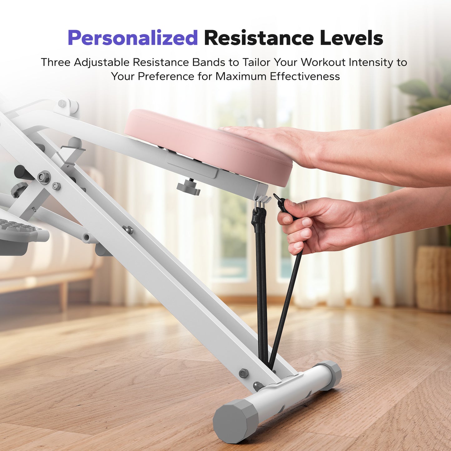 Adjustable Squat Trainer with Triple Resistance Bands for Total Lower Body Strength.