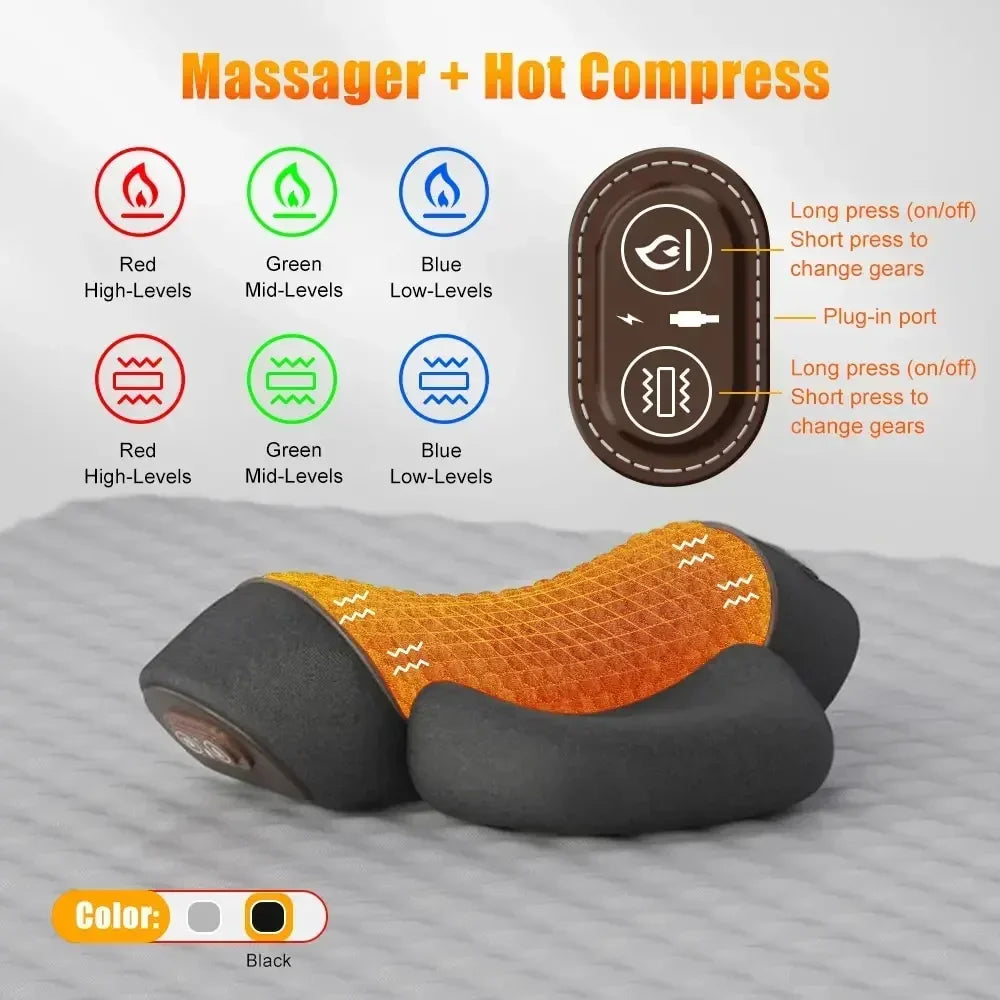 Electric massager and memory foam pillow for enhanced comfort and relaxation